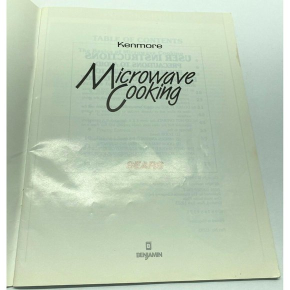 Kenmore Microwave Cooking Recipes Cookbook 1989 Techniques Guide to Use - Picture 6 of 8